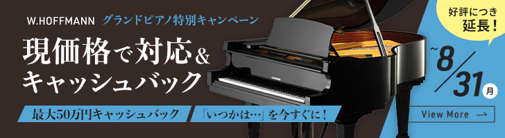 W.HOFFMANN ホフマングランドピアノ特別キャッシュバックキャンペーン（8/31期間延長）